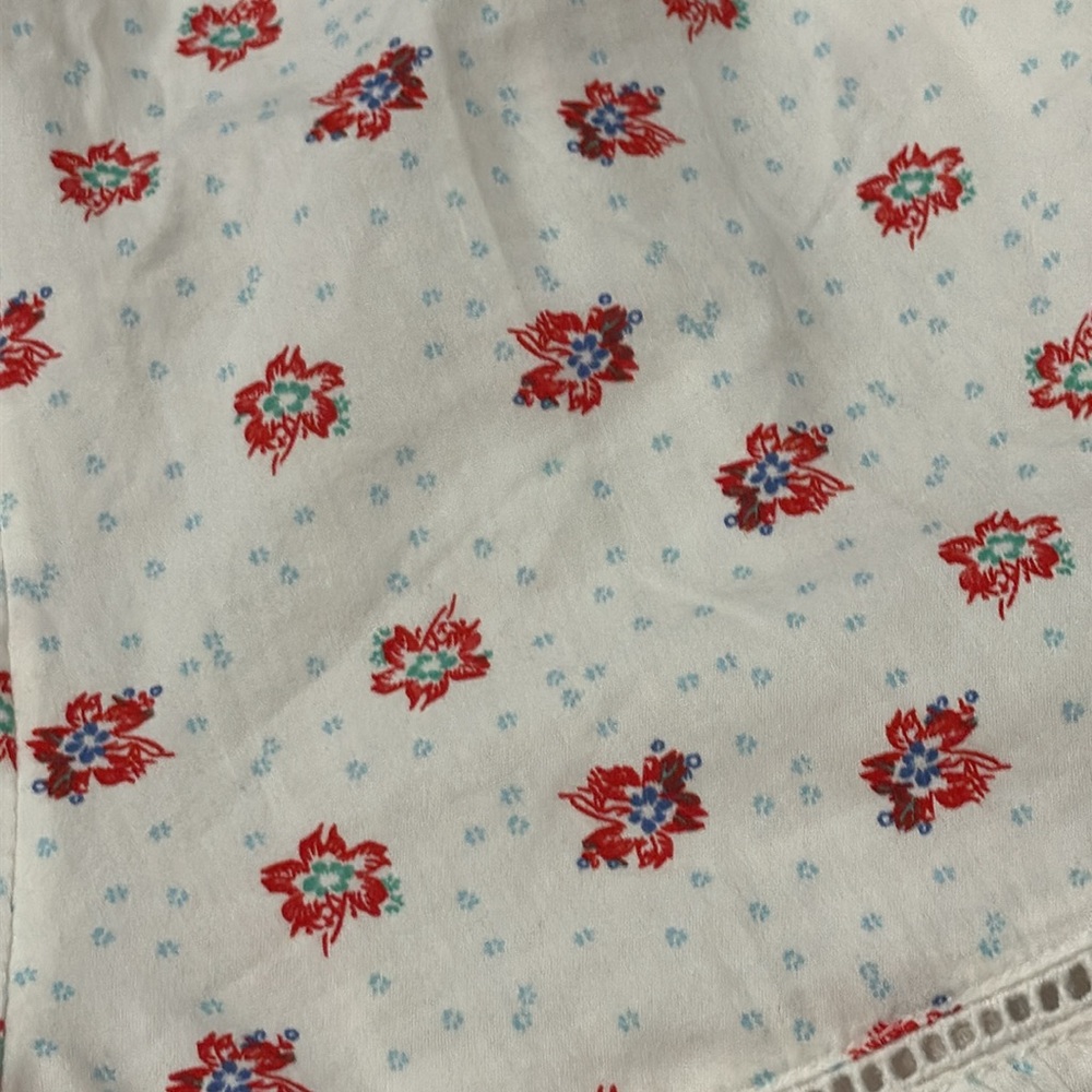 Free People Cambridge Floral Print drawstring Ruffle Trim Women Shorts Sz L - Picture 5 of 7